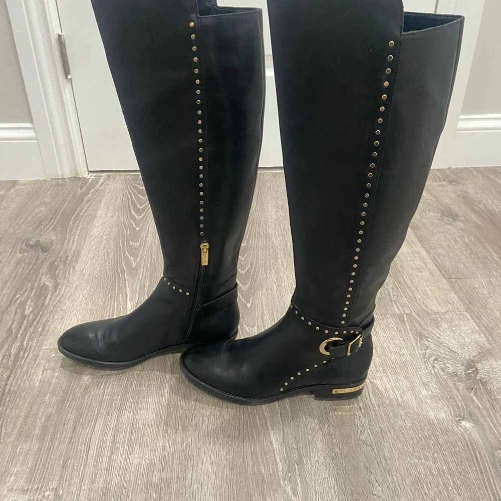 Knee-High Leather Boots Vince Camuto size 6 1/2 black - Picture 12 of 14